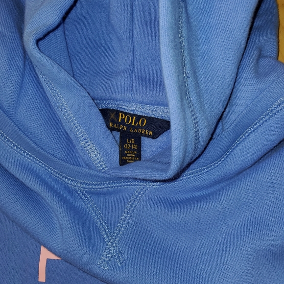 Polo Ralph Lauren Girls Sweatshirt Dress with hoodie and front pockets Size L - Picture 4 of 4
